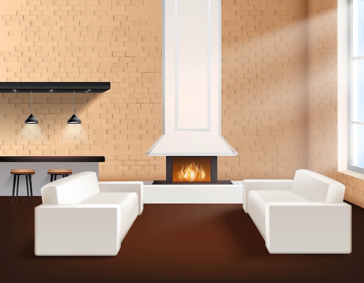 indoor outdoor fireplace